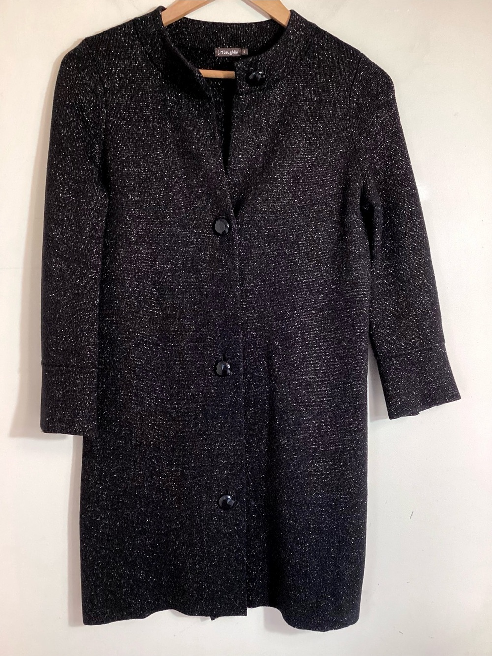 J.McLaughlin Black Metallic Knit Coatigan Size S - Picture 12 of 16